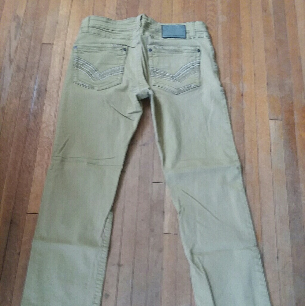 Mens Tan Straight Fit Jeans